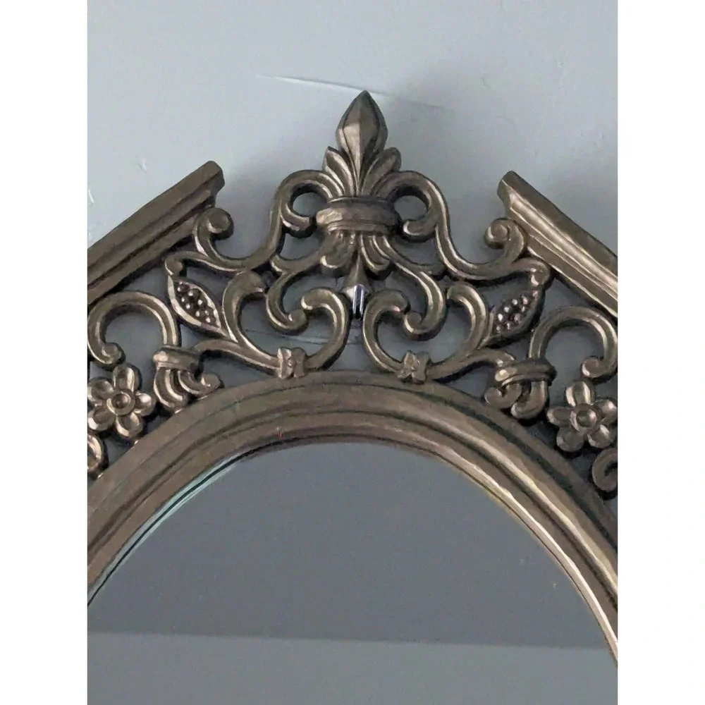Vintage Syroco Gilted Mirror #5112 Hollywood Regency 1965 Scrolls & Floral Motif